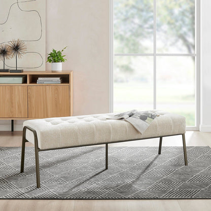 New Pacific Direct Venturi Fabric Tufted Bench -  9900081-567