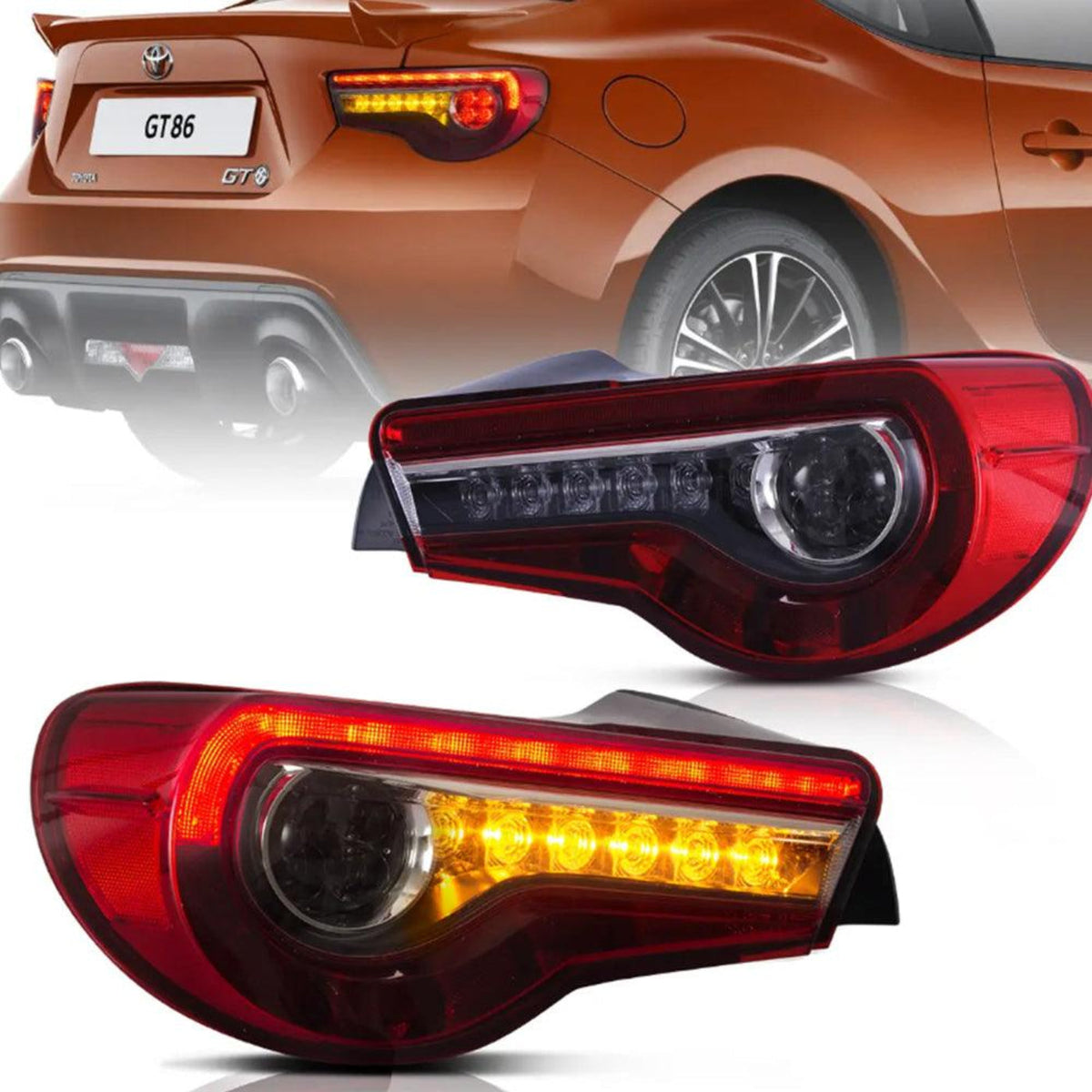 Auxbeam LED Tail Lights Assembly With Sequential Turn Signal For 2012-2021 FR-S/BRZ/GT86 1th Gen (ZN6/ZC6) - ZC000173