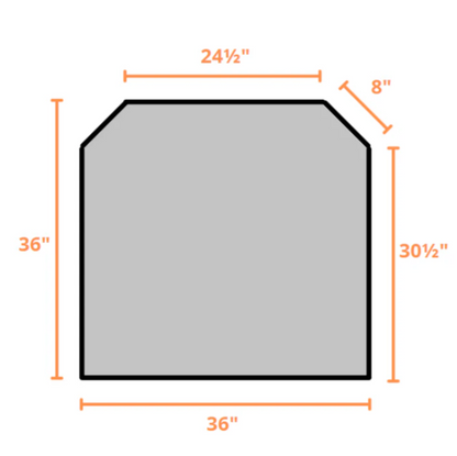 ComfortBilt Flatwall Hearth Pad 36" x 36" Non Combustible New (Fits all ComfortBilt models) - BLACKCOPPER-FLATWALL