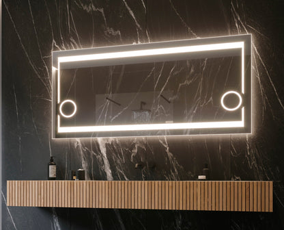 Paris Mirror 60" x 28" Rectangle Aurora Illuminated Mirror 6000K - AUROX60286000