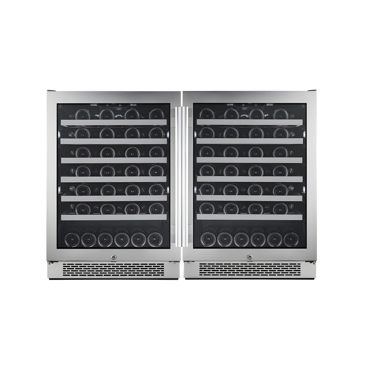 Avallon 48 Inch Wide 106 Bottle Capacity Wine Cooler with Door Locks and 2 Cooling Zones - AWC242SZDUAL