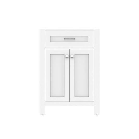 Alya Bath Norwalk 24" Single White Freestanding Bathroom Vanity With Brushed Nickel Edge Handles - HE-101-24-W