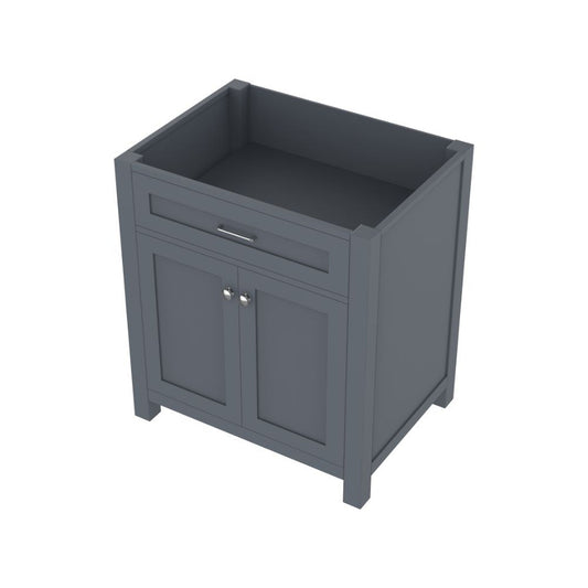Alya Bath Norwalk 30" Single Gray Freestanding Bathroom Vanity With Brushed Nickel Edge Handles - HE-101-30-G