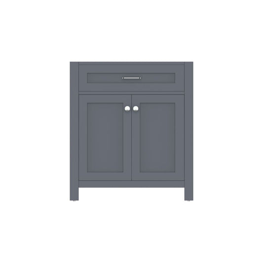 Alya Bath Norwalk 30" Single Gray Freestanding Bathroom Vanity With Brushed Nickel Edge Handles - HE-101-30-G