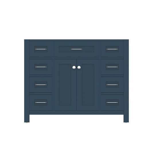 Alya Bath Norwalk 42" Single Blue Freestanding Bathroom Vanity With Brushed Nickel Edge Handles - HE-101-42-B