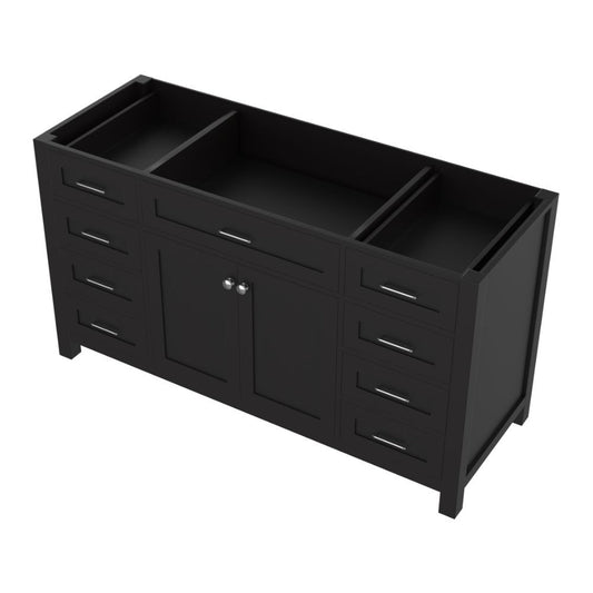 Alya Bath Norwalk 60" Single Espresso Freestanding  Bathroom Vanity  With Brushed Nickel Edge Handles - HE-101-60S-E