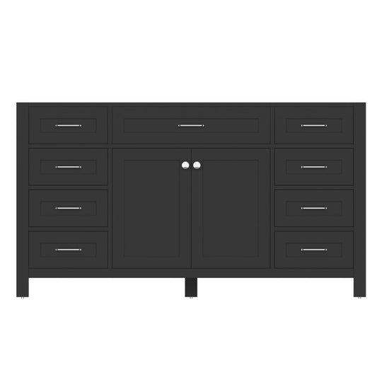 Alya Bath Norwalk 60" Single Espresso Freestanding  Bathroom Vanity  With Brushed Nickel Edge Handles - HE-101-60S-E