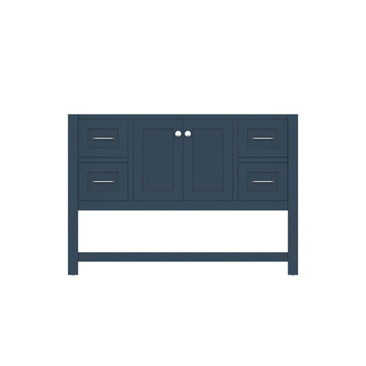 Alya Bath Wilmington 48" Single Blue Freestanding Bathroom Vanity With Brushed Nickel Edge Handles - HE-102-48-B