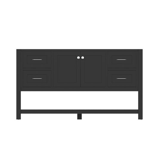 Alya Bath Wilmington 60" Single Espresso Freestanding   Bathroom Vanity  With Brushed Nickel Edge Handles - HE-102-60S-E