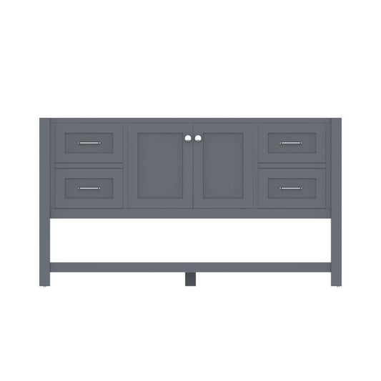Alya Bath Wilmington 60" Single Gray Freestanding  Bathroom Vanity  With Brushed Nickel Edge Handles - HE-102-60S-G