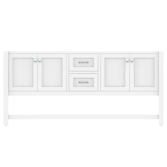 Alya Bath Wilmington 72" Double White Freestanding  Bathroom Vanity  With Brushed Nickel Edge Handles - HE-102-72D-W