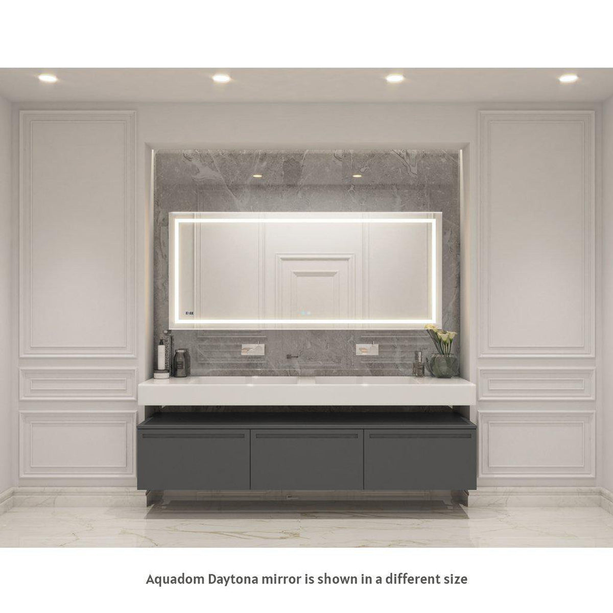 Aquadom Daytona  24" x 30" Rectangle Ultra-Slim Framed LED Lighted Bathroom Mirror With Defogger - D-2430-N