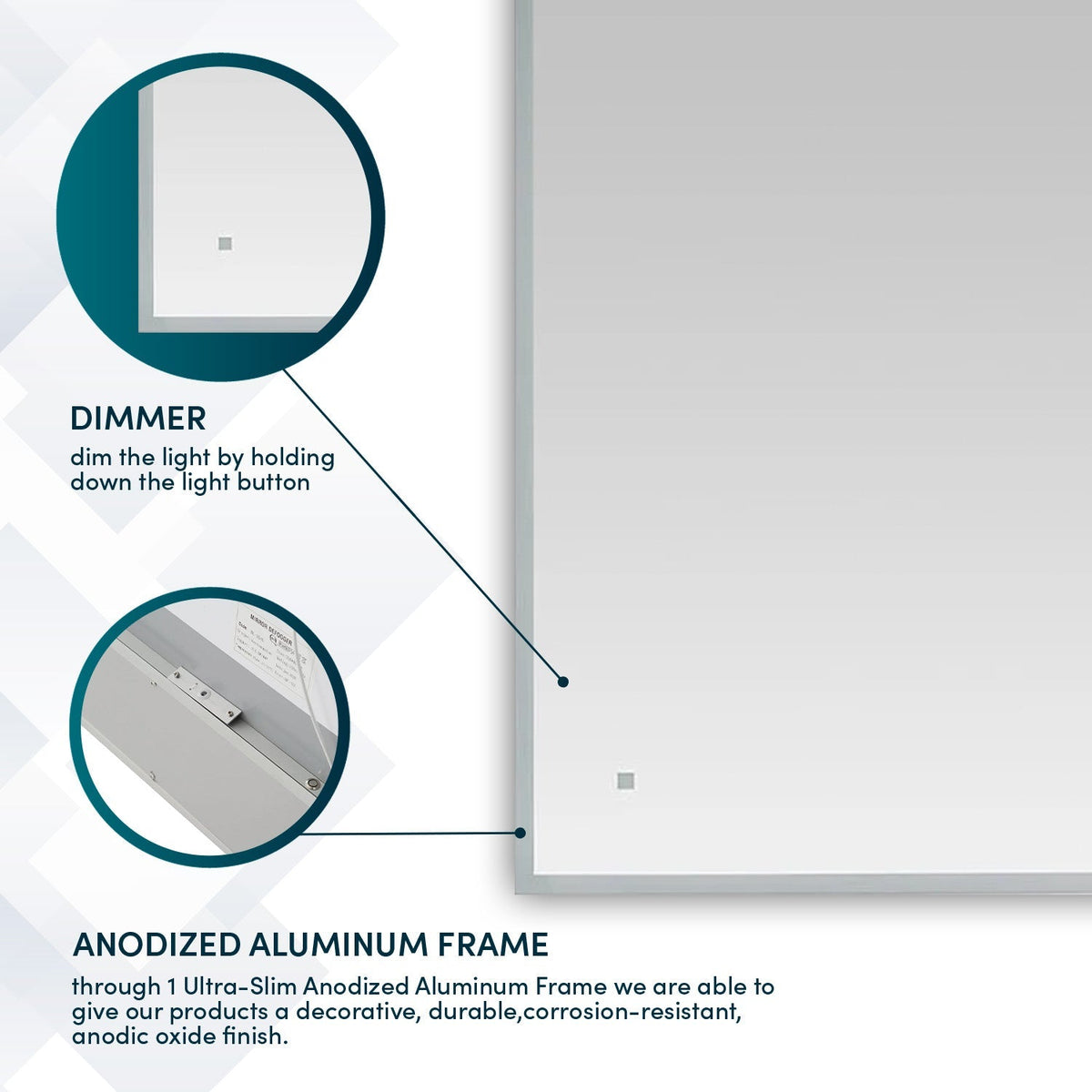 Aquadom Edge 96" x 32" LED Lighted Mirror - E-9632-N