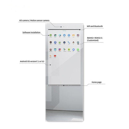 Aquadom Energy 24" X 71" Smart Fitness Mirror With 5MP HD Camera and Body Fat Scale - NRG-2471-HD-BFS
