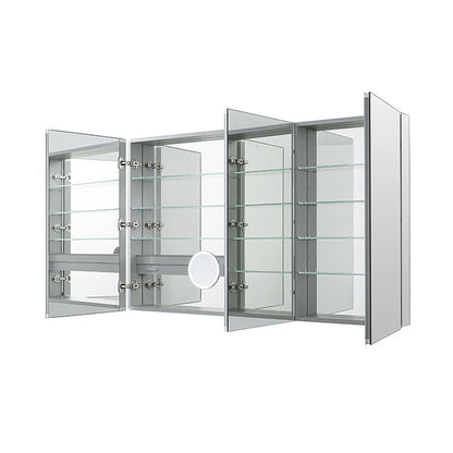 Aquadom Royal  60" x 30" Triple Door Medicine Cabinet With 3x LED Magnifying Mirror - R3-6030E