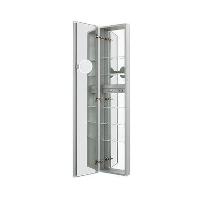 Aquadom Royale 15" x 70" Rectangular Left-Hinged Recessed or Surface Mount Medicine Cabinet With LED Lighting, Touch Screen Button, Defogger - R-1570L-E