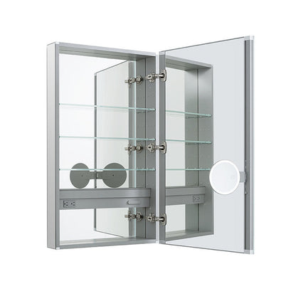 Aquadom Royale 24" x 36" Rectangular Left-Hinged Recessed or Surface Mount Medicine Cabinet With LED Lighting, Touch Screen Button, Defogger - R-2436L-E