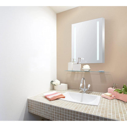Aquadom Royale Basic 30" x 30" Single View Right Hinged Recessed or Surface Mount Medicine Cabinet With LED Lighting, Touch Screen Button, Dimmer - RB-3030-N