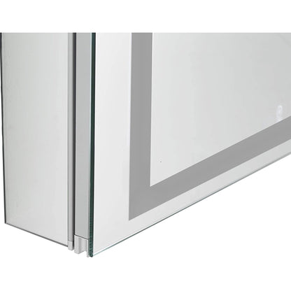 Aquadom Royale Plus 24" x 30" Rectangle Recessed or Surface Mount Single View Left Hinged LED Lighted Bathroom Medicine Cabinet With Defogger, Electrical Outlet, Magnifying Mirror - RP-2430L-N