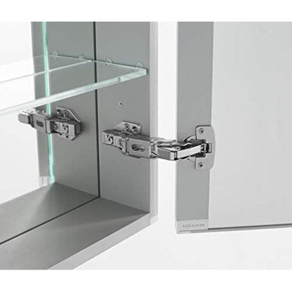 Aquadom Royale Plus 24" x 30" Rectangle Recessed or Surface Mount Single View Right Hinged LED Lighted Bathroom Medicine Cabinet With Defogger, Electrical Outlet, Magnifying Mirror - RP-2430R-N