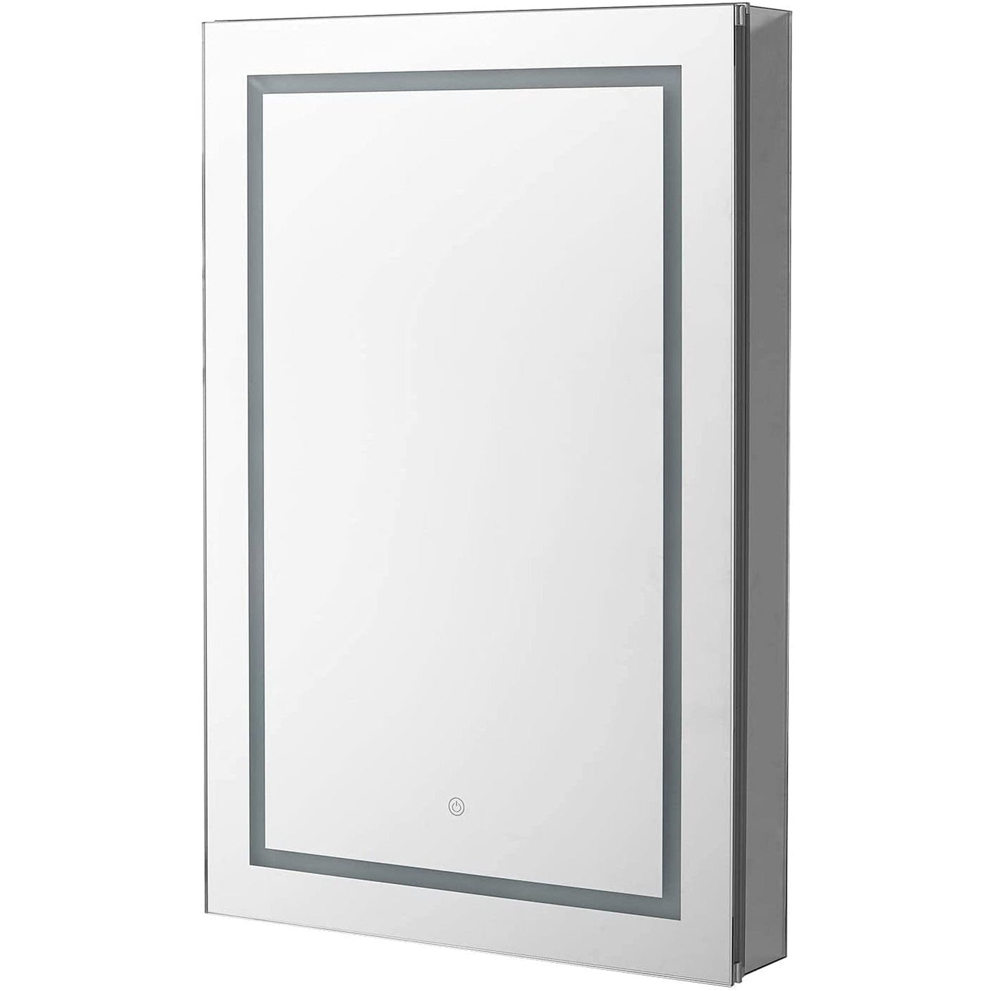 Aquadom Royale Plus 24" x 30" Rectangle Recessed or Surface Mount Single View Right Hinged LED Lighted Bathroom Medicine Cabinet With Defogger, Electrical Outlet, Magnifying Mirror - RP-2430R-N