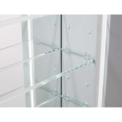 Aquadom Royale Plus 30" x 30" Square Recessed or Surface Mount Bi-View LED Lighted Bathroom Medicine Cabinet With Defogger, Electrical Outlet, Magnifying Mirror - RP-3030-N