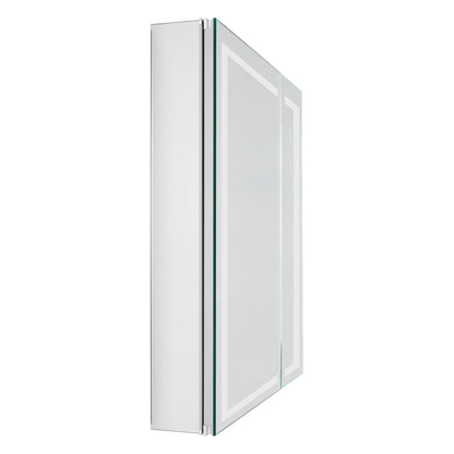 Aquadom Royale Plus 30" x 36" Rectangle Recessed or Surface Mount Bi-View LED Lighted Bathroom Medicine Cabinet With Defogger, Electrical Outlet, Magnifying Mirror - RP-3036-N