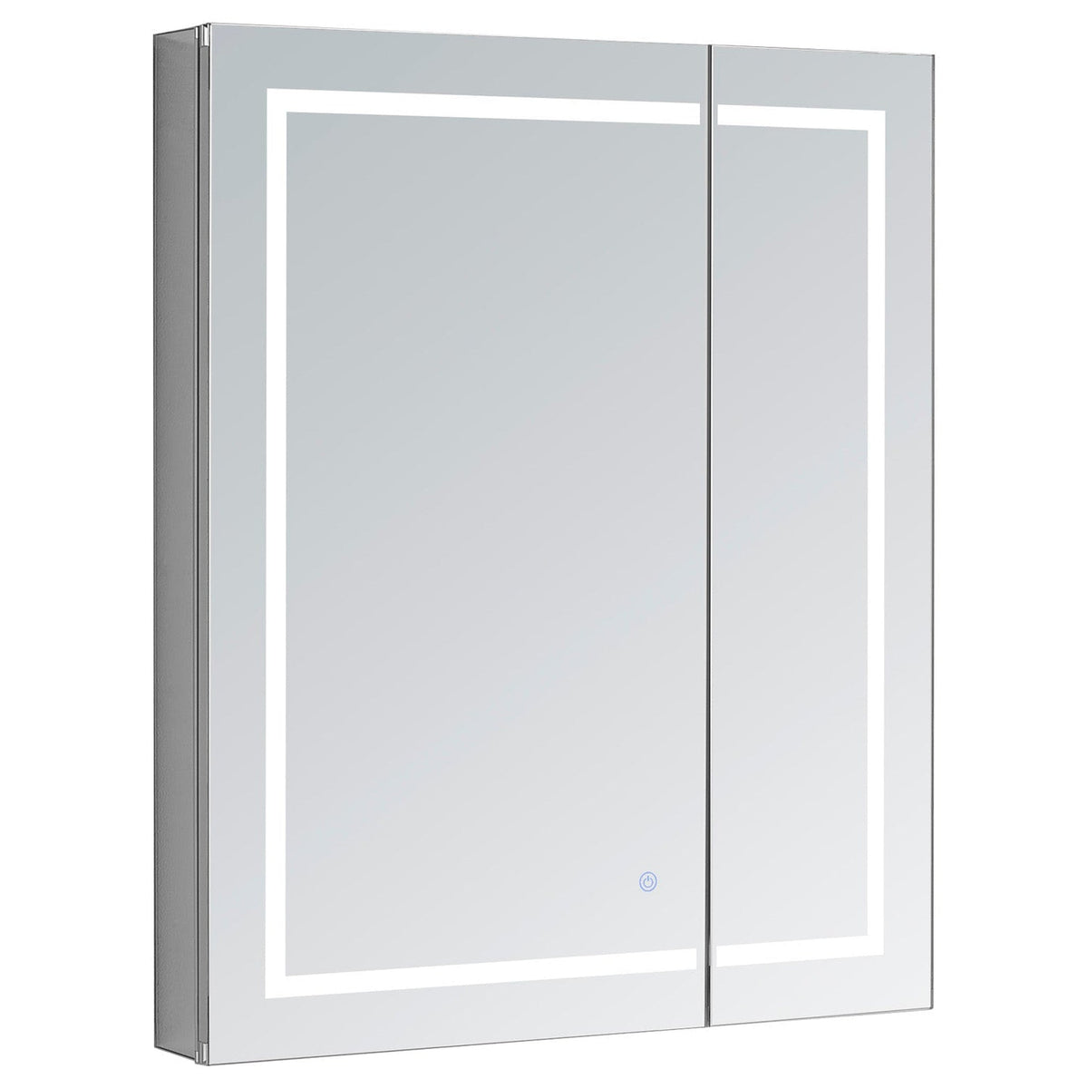 Aquadom Royale Plus 30" x 36" Rectangle Recessed or Surface Mount Bi-View LED Lighted Bathroom Medicine Cabinet With Defogger, Electrical Outlet, Magnifying Mirror - RP-3036-N