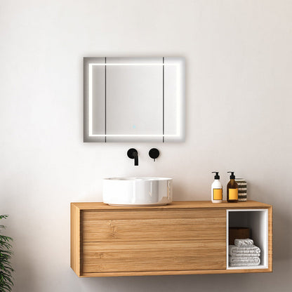 Aquadom Royale Plus 36" x 30" LED Lighted Medicine Cabinet With Defogger, Integrated LED 3X Magnifying Mirror and Electrical Outlet With USB - RP3-3630-N