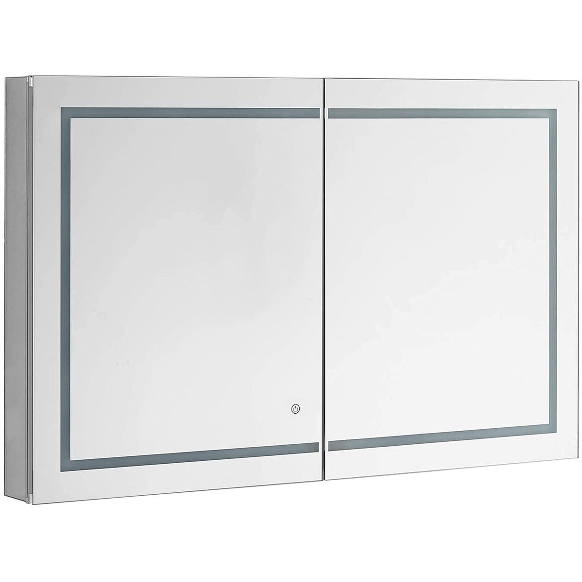 Aquadom Royale Plus 40" x 36" Rectangle Recessed or Surface Mount Bi-View LED Lighted Bathroom Medicine Cabinet With Defogger, Electrical Outlet, Magnifying Mirror - RP-4036-N