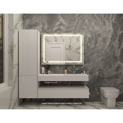 Aquadom Royale Plus 48" x 36" Rectangle Recessed or Surface Mount Bi-View LED Lighted Bathroom Medicine Cabinet With Defogger, Electrical Outlet, Magnifying Mirror - RP-4836-N
