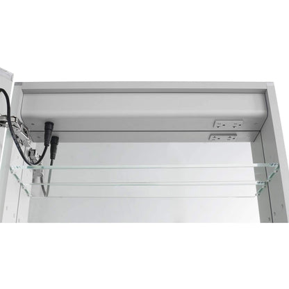 Aquadom Royale Plus 48" x 36" Rectangle Recessed or Surface Mount Bi-View LED Lighted Bathroom Medicine Cabinet With Defogger, Electrical Outlet, Magnifying Mirror - RP-4836-N