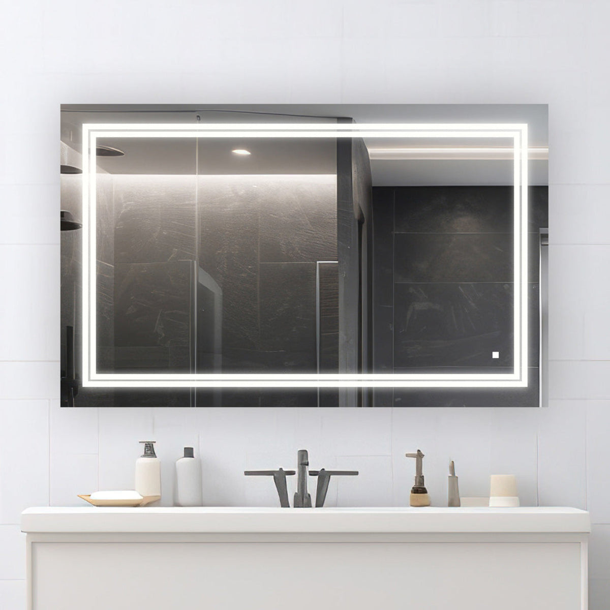 Aquadom SOHO 40" x 36" Rectangle Ultra-Slim Frame LED Lighted Bathroom Mirror With Defogger - S-4036-N