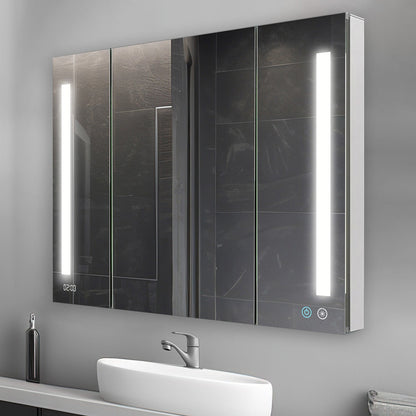 Aquadom Signature Royale 48" x 36" Triple-Door LED Lighted Medicine Cabinet With Defogger, Integrated LED 3X Magnifying Mirror and Electrical Outlet With USB - SR3-4836-N