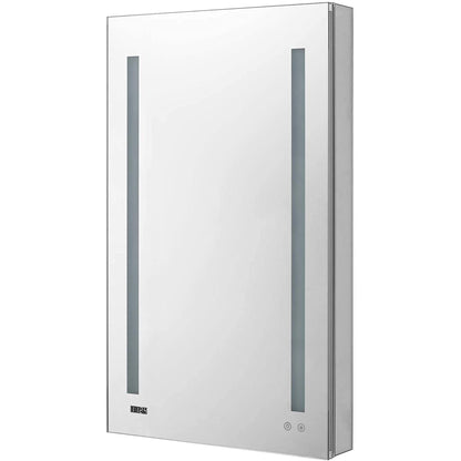 Aquadom Signature Royale Single View 24" x 30" Rectangular Left Hinged Medicine Cabinet With Lighting, Defogger, Integrated LED 3X Magnifying Mirror And Electrical Outlet with USB - SR-2430L-N