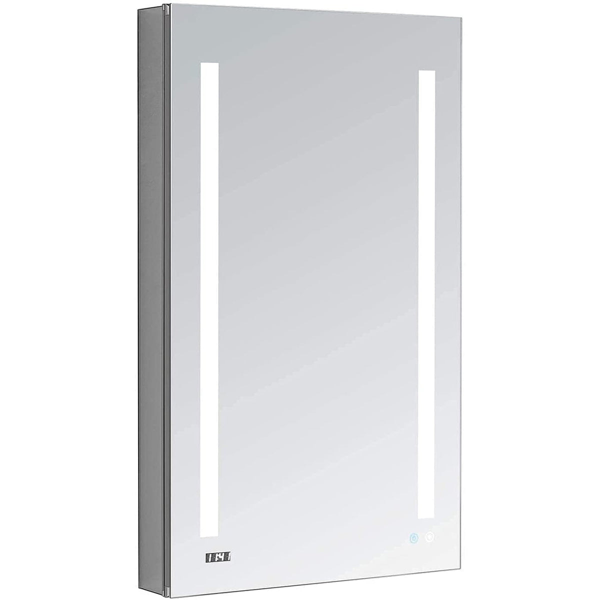 Aquadom Signature Royale Single View 24" x 30" Rectangular Left Hinged Medicine Cabinet With Lighting, Defogger, Integrated LED 3X Magnifying Mirror And Electrical Outlet with USB - SR-2430L-N