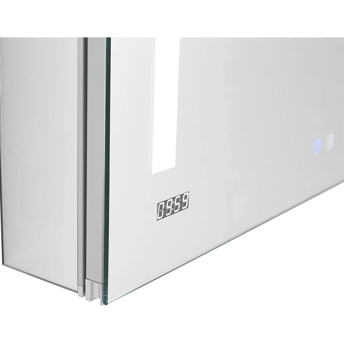 Aquadom Signature Royale Single View 24" x 40" Rectangular Left Hinged Medicine Cabinet With Lighting, Defogger, Integrated LED 3X Magnifying Mirror And Electrical Outlet with USB - SR-2440L-N