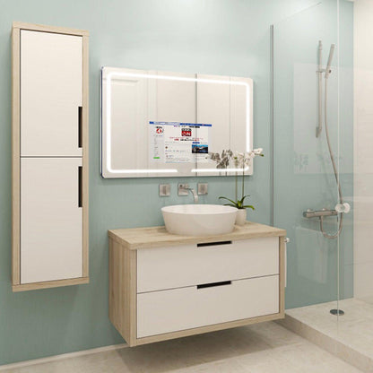 Aquadom Vision 48" x 32" Smart LED Lighted Bathroom Mirror With Built-in TV and Defogger - V-4832