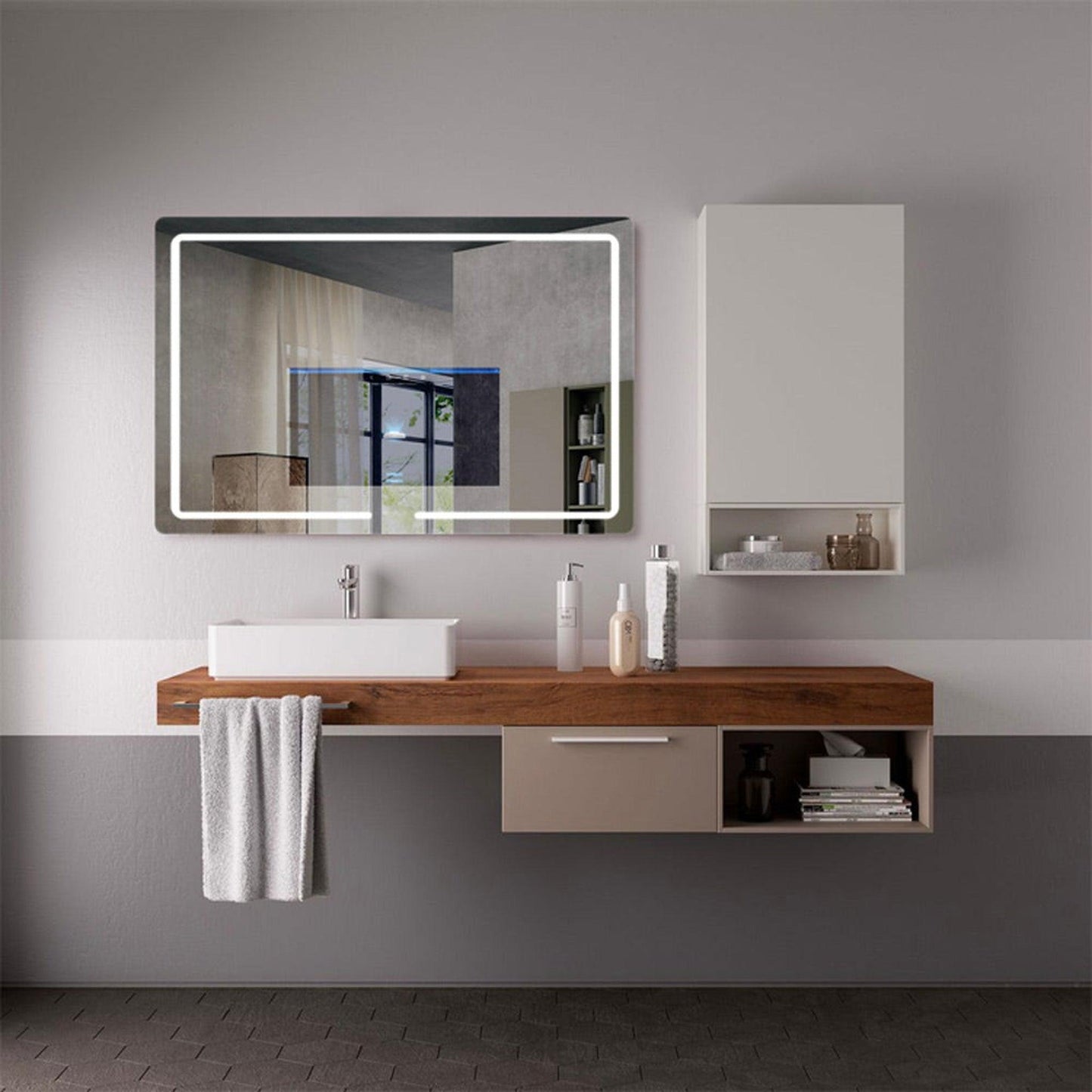 Aquadom Vision 48" x 32" Smart LED Lighted Bathroom Mirror With Built-in TV and Defogger - V-4832
