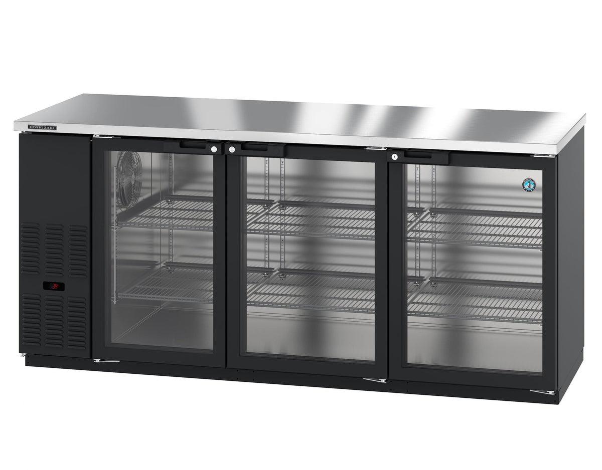 Hoshizaki  | 80" Wide 3 Glass Door Black Vinyl Back Bar - BB80-G