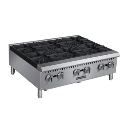 Adcraft BDCTH-36 Black Diamond 6 Burner Heavy Duty Gas Hotplate 36"W - ACBDCTH36