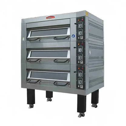 BakeMax 75" Double Deck Electric Oven, Accommodates (6) 18" X 26" Pans, 220/60/3 - BMTD002