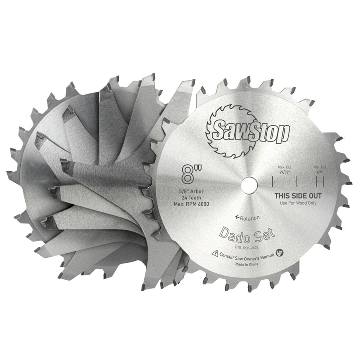 SawStop 8" Premium Dado Set in Systainer (Includes Brake Cartridge) - BTS-DS8-SYS