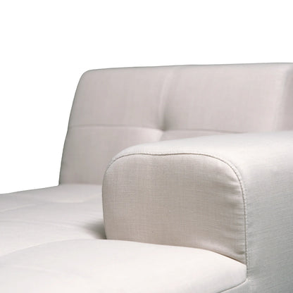 Deko Living 3 Piece Beige Compressed Foam Sectional Sofa Lounger and Table Set  - CIF50218