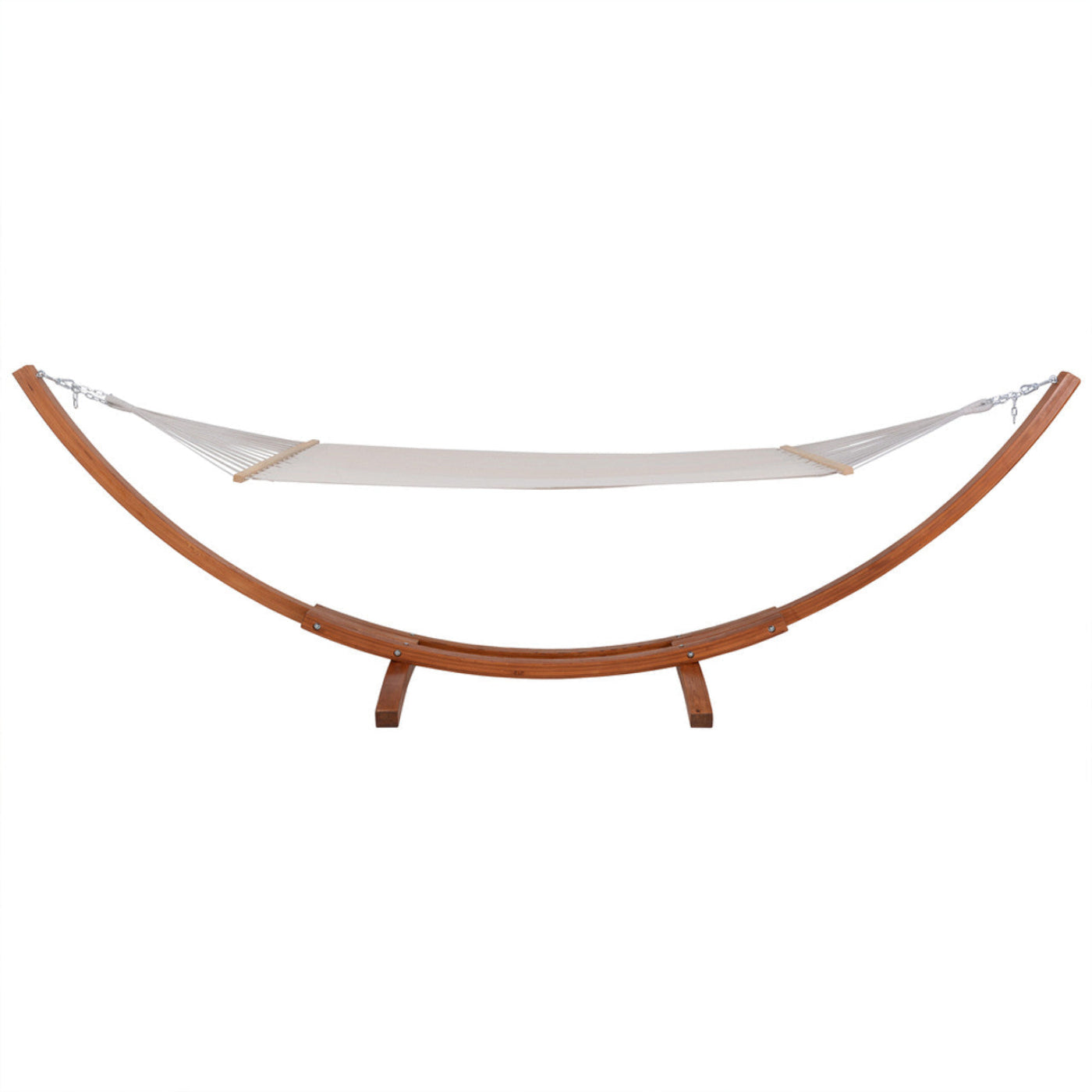 Deko Living Outdoor Cedar Wood Hammock with White Textilene Fabric  - COP20208WHT