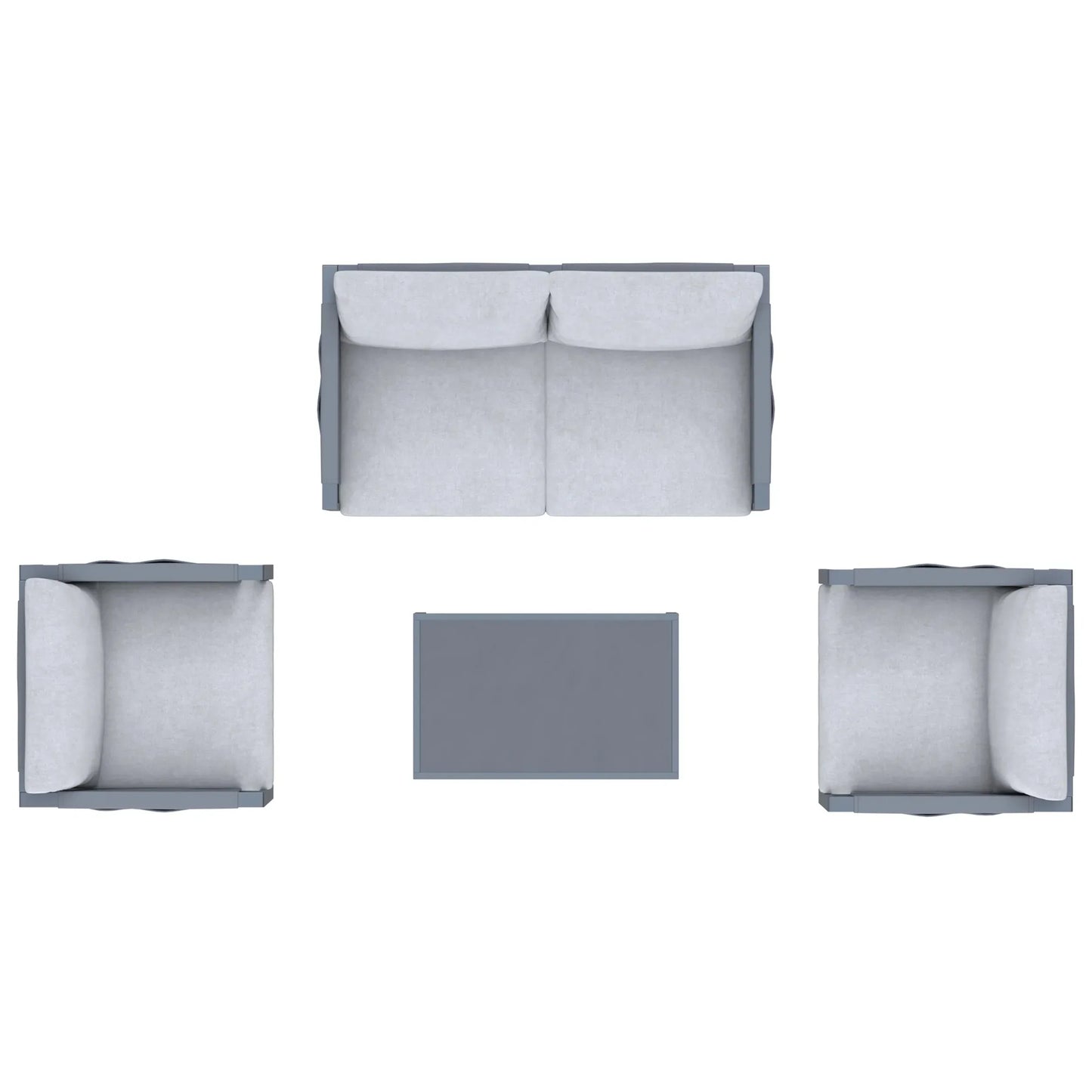 Deko Living 4 Piece Seating Outdoor Gray Sofa and Table Set  - COP30014