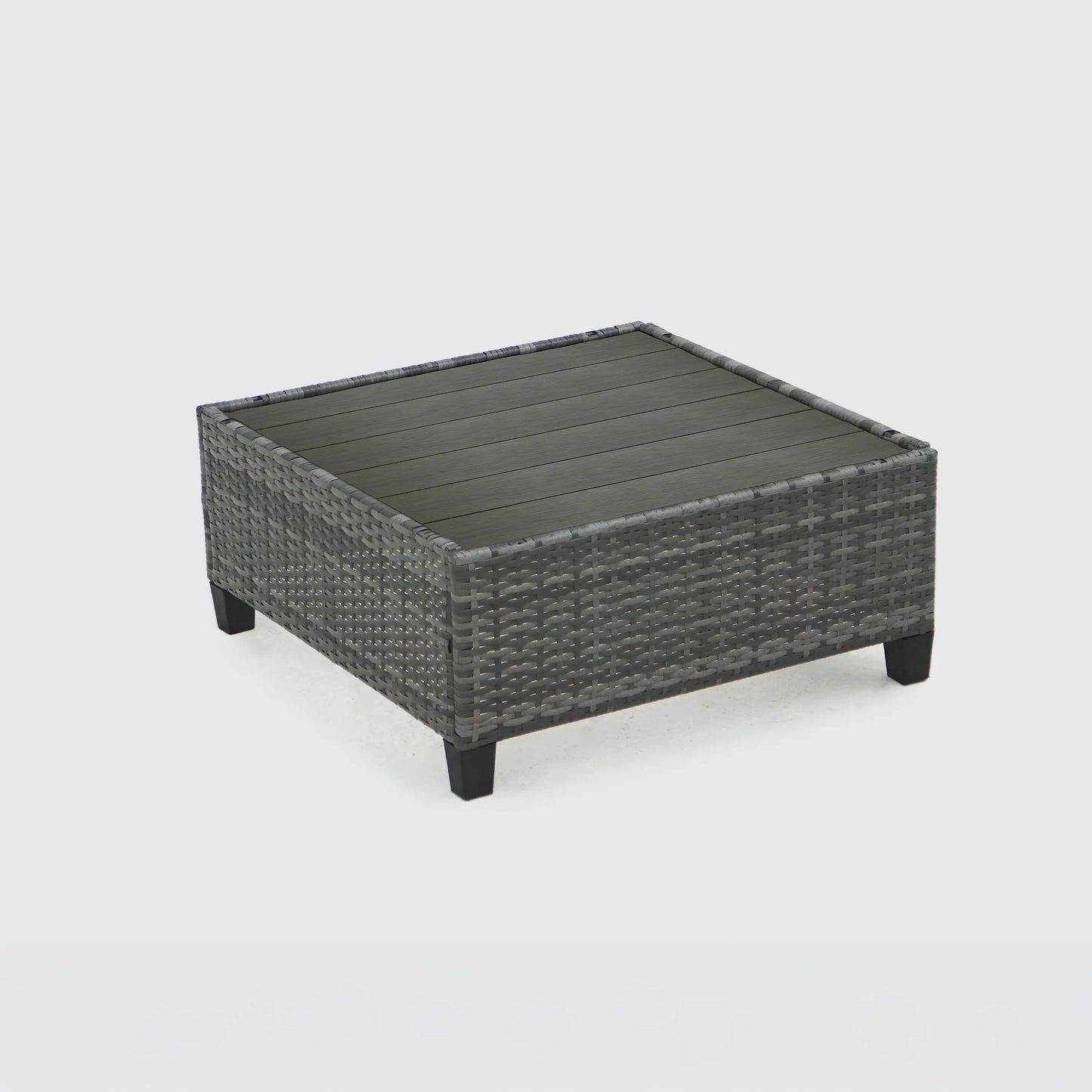 Deko Living 8 Piece Gray Outdoor Sectional Wicker Sofa Chairs and Tables  with Interchangable Blue and Gray Cushion Covers  - COP30111