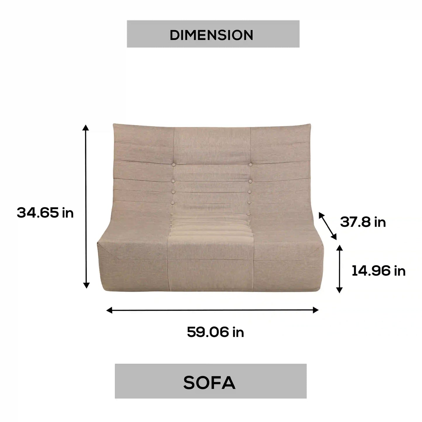Deko Living Brown Outdoor Compressed Foam Sofa  - COP30119SOF