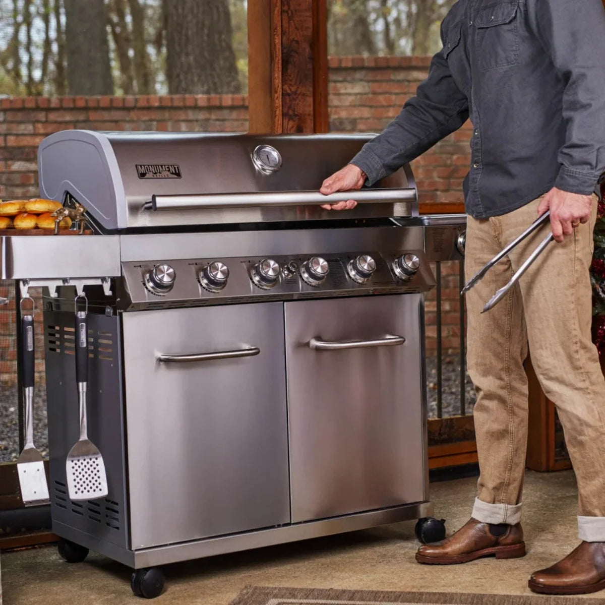 Monument Grills Classic 77352 Series | 6 Burner Propane Gas Grill in Stainless Steel - 77352
