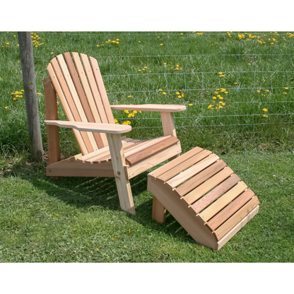 Creekvine Designs Cedar American Forest Adirondack Chair & Footrest Set - WRF526200CVD